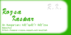 rozsa kaspar business card